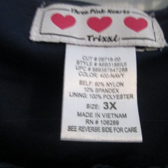 THREE PINK HEARTS $58 Navy Lace Belted Pull-On Cap-Sleeve Dress size 3X NWT - Picture 7 of 9
